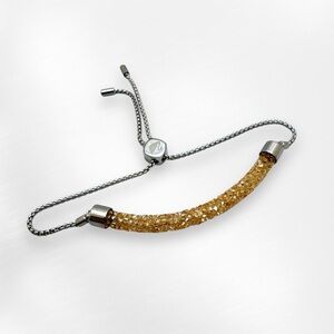 Swarovski Crystal Rock Champaign Slider Bracelet Retired Style